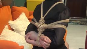 Old Timer Employees Get Knotty With Bound Brunette in HD