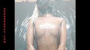 Blowjob in smoky black latex #25