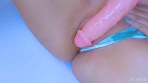 18-Year-Old&#x8272;&#x60C5;Goddess Self-Fucks with Gigantic Dildo - Overflowing Wet Vagina&#x270C; Gushes Nectar