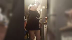 In the kitchen, crave sucking, wanting raw cucumber now