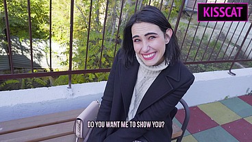 Stepsister wanna try Public Anal Sex with Facial Cum Walk