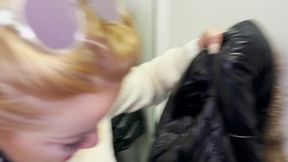 horny blonde slut creampied in outlet mall dressing room