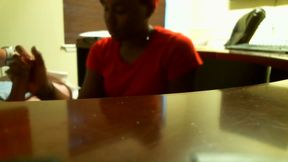 Ebony blowjob during job interview (REAL)