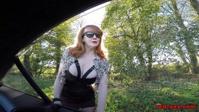 Big Tit Mature Red XXX Masturbates in Her Car