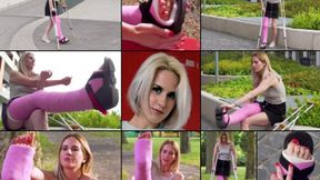 Amydouxxx LLC Crutching and Dealing with an Ill Fitting Cast Sandal & Foot Play (in HD 1920X1080)