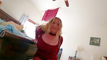Naughty peeping stepson fucks horny stepmom POV