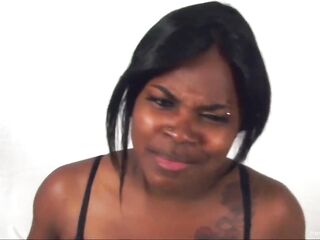 Cute black honey stuff her cunt with a toy in advance of getting screwed doggy position