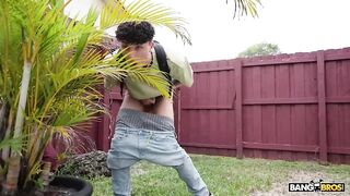 BANGBROS - Richelle Ryan Masturbates By The Pool, Then Gets Lucky And Fucks Two Hard Cocks