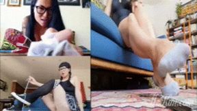 Femdom Sock Worship Package - Mz Kim Sweaty Socks, Sock Smelling, Smell Fetish, Foot Smelling Femdom MP4