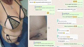 la puta de mi madrastra me escribe por whatsapp mientras mi papa esta de viaje de negocios