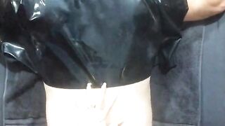 Rubber Pegging Chastity two