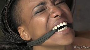 Flexible Ebony Pain Slut Dominated by Femdom Mistress
