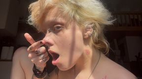 goth girl pig nose in the sun nose fetish no makeup