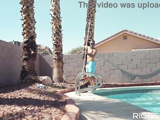 Large Melons bikini Blondes Screwing The Pool Man