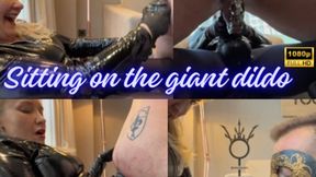 Slave husband sits on dildo monster - Pegging - Big Ass - Anal Destruction - Empress Bella Sadic - Chastity