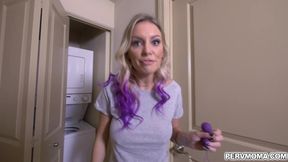 Perv MILF caught playing with a coition toy