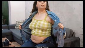 Chubby Nicole Teases with her Belly & Fat Butt&#x1F351;, Live!