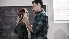 Petite blonde teen fucks mature teacher