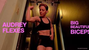Audrey Does Pull Ups And Flexes Muscles