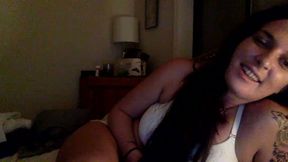 Brunette with Pretty Eyes and Tattoos Has a Nice Conversation