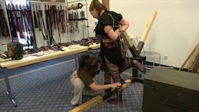 Bettine - Humiliated and Displayed in tight Bondage at the Feringapark BoundCon - Part 2 wmv