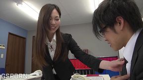 hot japanese secretary make blowjob and fuck in the office