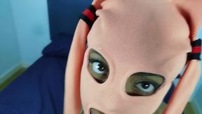 [ part 1 ] watch how my master use me with my new slave mask. 🎭🤤slapping, spitting and more 👅🍼