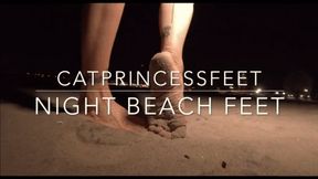 NYC feet, Coney Island beach at night, tabi sock and boot removal, size 9 milf feet