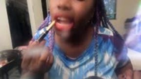 Teenie Watches from Jar as Giantess put on her Lipstick POV 1080 smaller