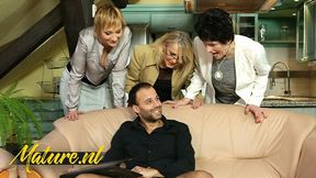 Three Ravenous Housewives Devour One Fortunate Man Simultaneously
