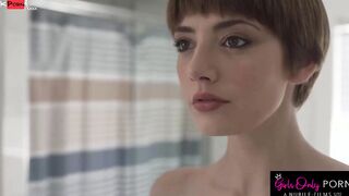 Petite Dark Hair Lena Anderson and Sabina Rouge Make Each Other