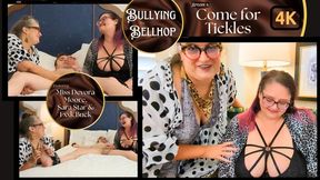 Bullying the Bellhop 4 Come for Tickles: OctoGoddess, Sara Star and FxxkBuck in Taboo Femdom Double Domination with Tickling, Bondage, Handjob, BBW Boob Worship, Cumshot 4k