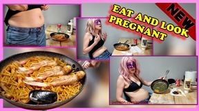 Stuffed belly milf