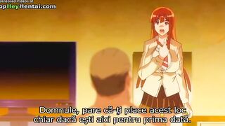 Hentai old man asks busty teen to have sex