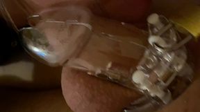 pov playing with dick in chastity belt make him limp and hard