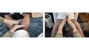 7 nuts!! CatPrincess Footjob Marathon, all 7 orgasms, bbc toejob solejob, size 9 milf feet, above pov, part1 and part2 combo