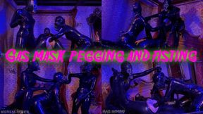 Gas Mask Latex Pegging and Anal Fisting with Mistress Patricia Lady Valeska Maz Morbid