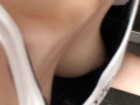 Voyeur enjoys looking downblouse of hot, adorable Asian girls.