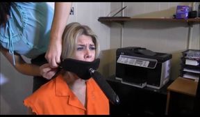 Jail slave punished by a nasty officer