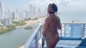 Horny Pregnant Woman Gets Fucked Hard on the Balcony
