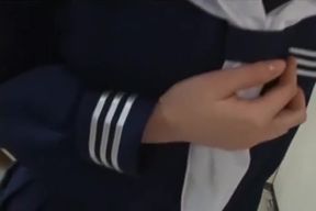 Seductive Japanese MILF Nurse Gives Herself a steamy College Solo Show