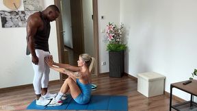 blonde slutty wife gets fucked by her first huge black cock bbc while her husband isn t home