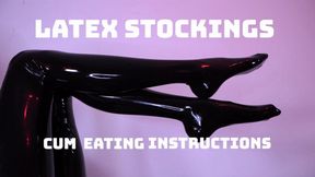 Latex Stockings CEI - Shiny Rubber Fetish Jerk Off Instructions by Goddess Kyaa - 4K MP4