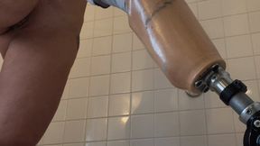 Amputee gives herself a golden shower