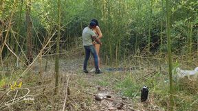 Outdoor Fuck with the Cuckold's Whore Wife with Creampie