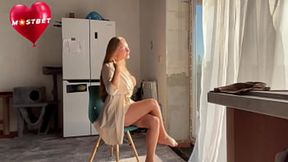 Seduction with a neighbor Outdoor masturbation