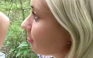 Nice teen suck cock in woods no cs