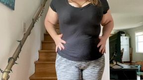 Self Spanking in Leggings to Panties