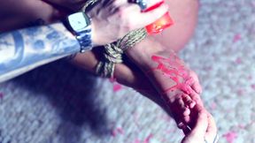 captive unicorn for foot worship and wax play