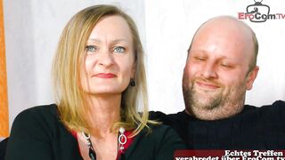 German 19 yo meet older swinger lovers at casting for 3some FFM